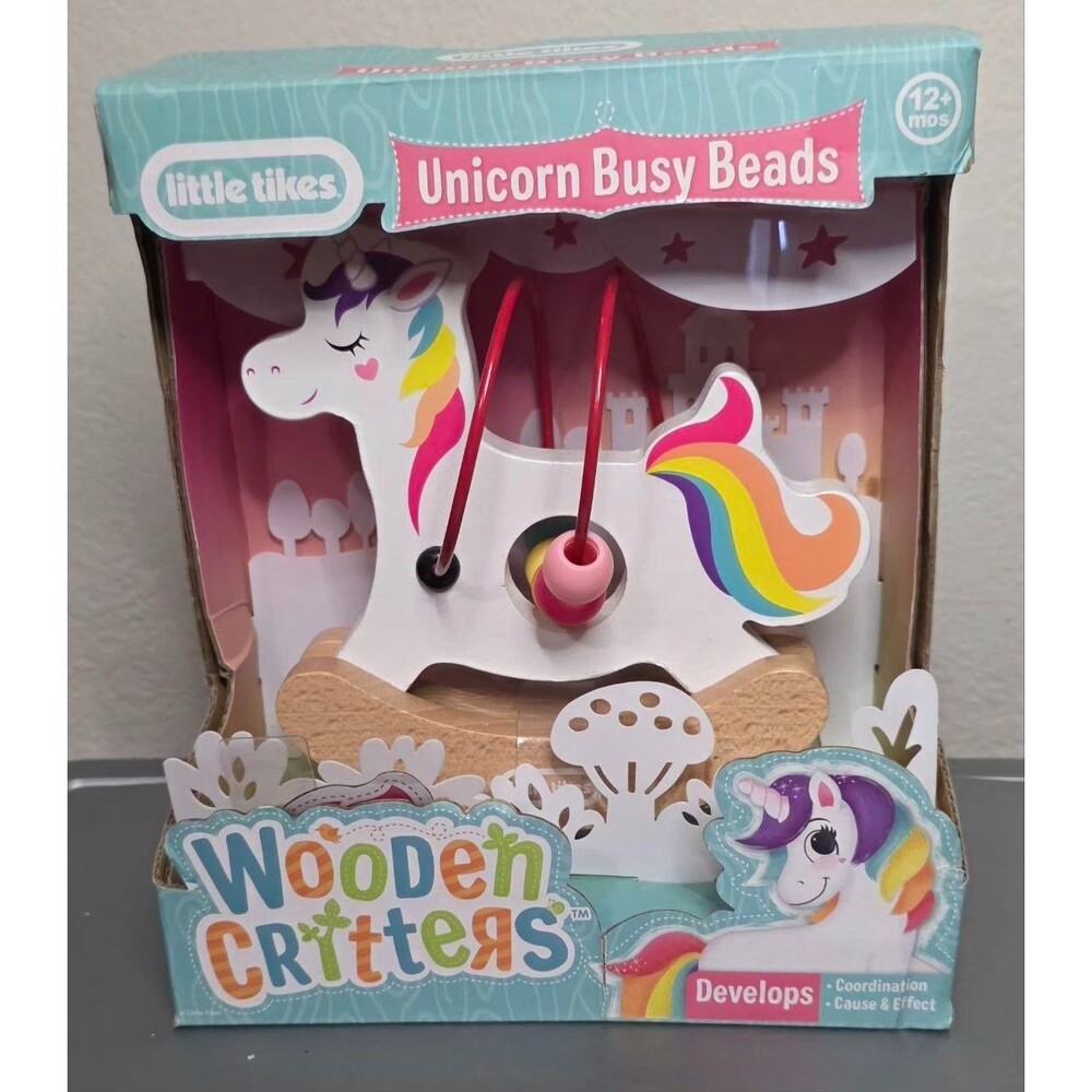 LITTLE TIKES Wooden Critters Unicorn Busy Beads Baby Toy 12m+